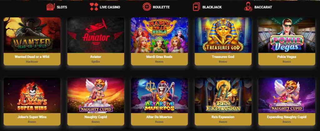 Kingbit Casino jeux